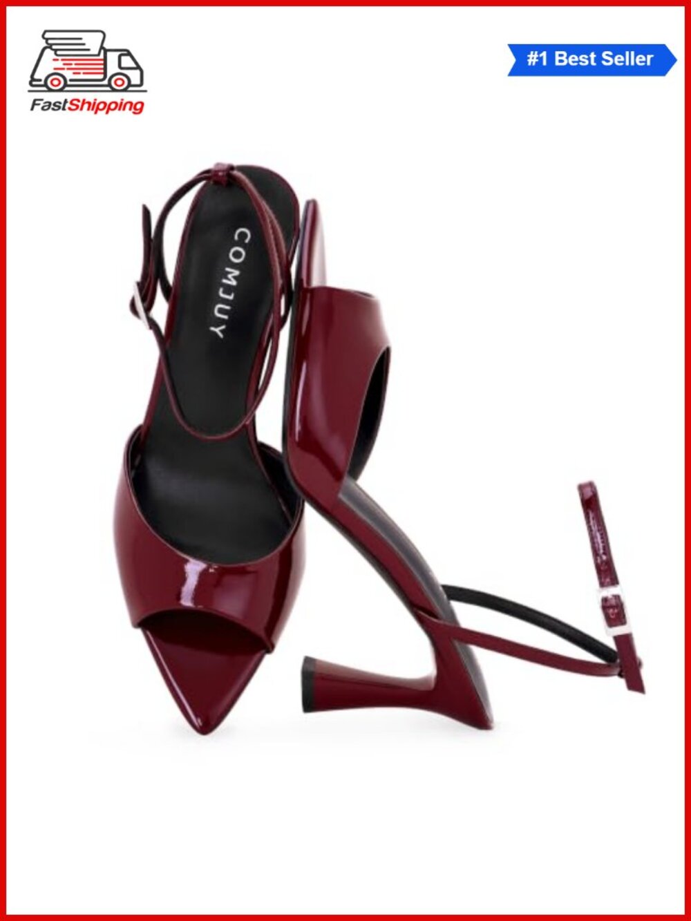 ✨ Peep Toe Kitten Heel Sandals Faux Leather Ankle Strap Heels